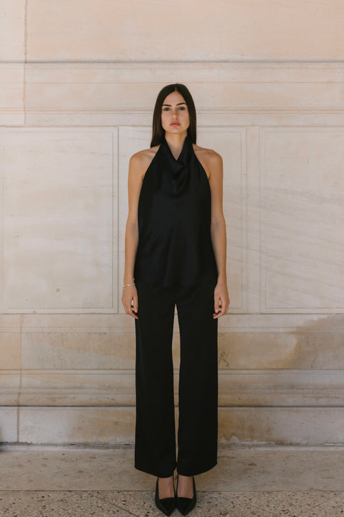 Drape Back Satin Top