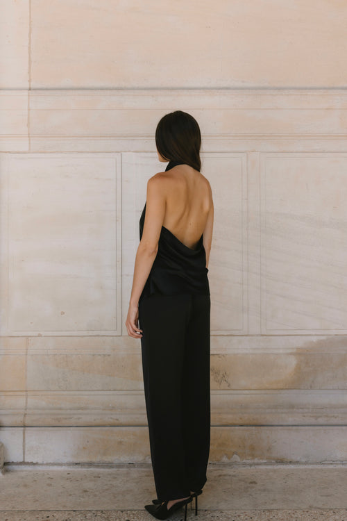 Drape Back Satin Top