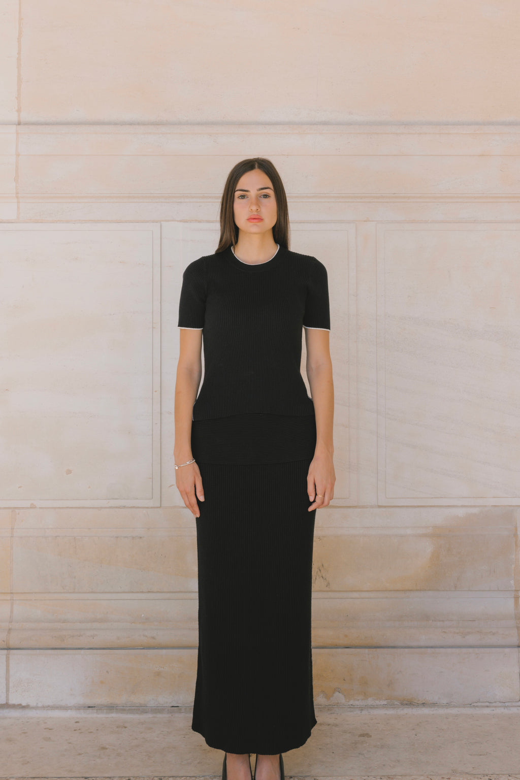 Knit Side Pipe Skirt