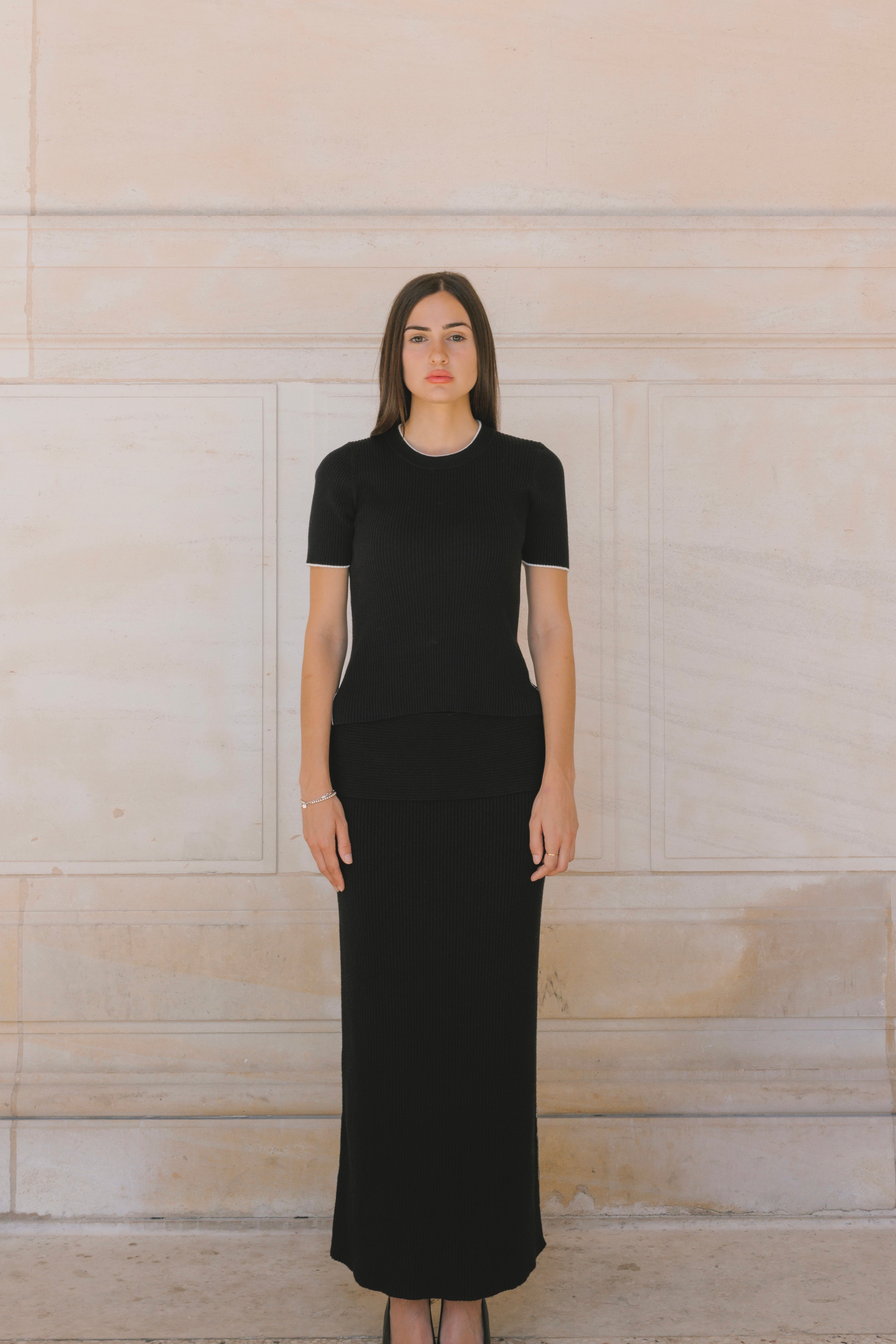 Knit Side Pipe Skirt