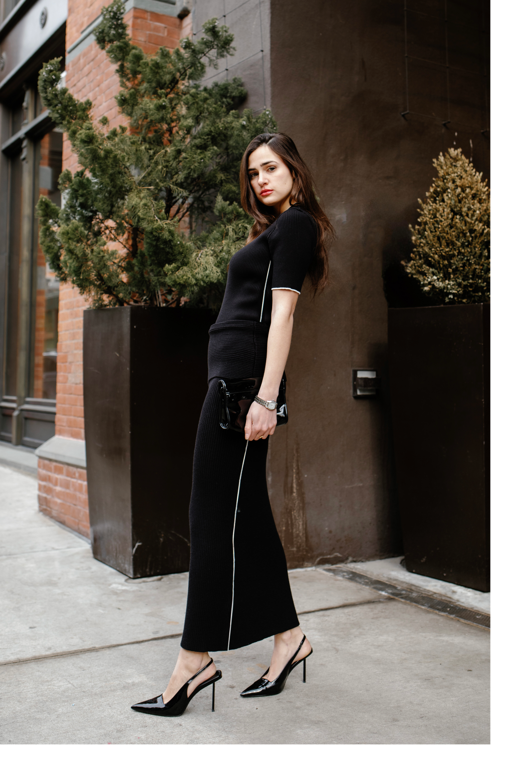 Knit Side Pipe Skirt
