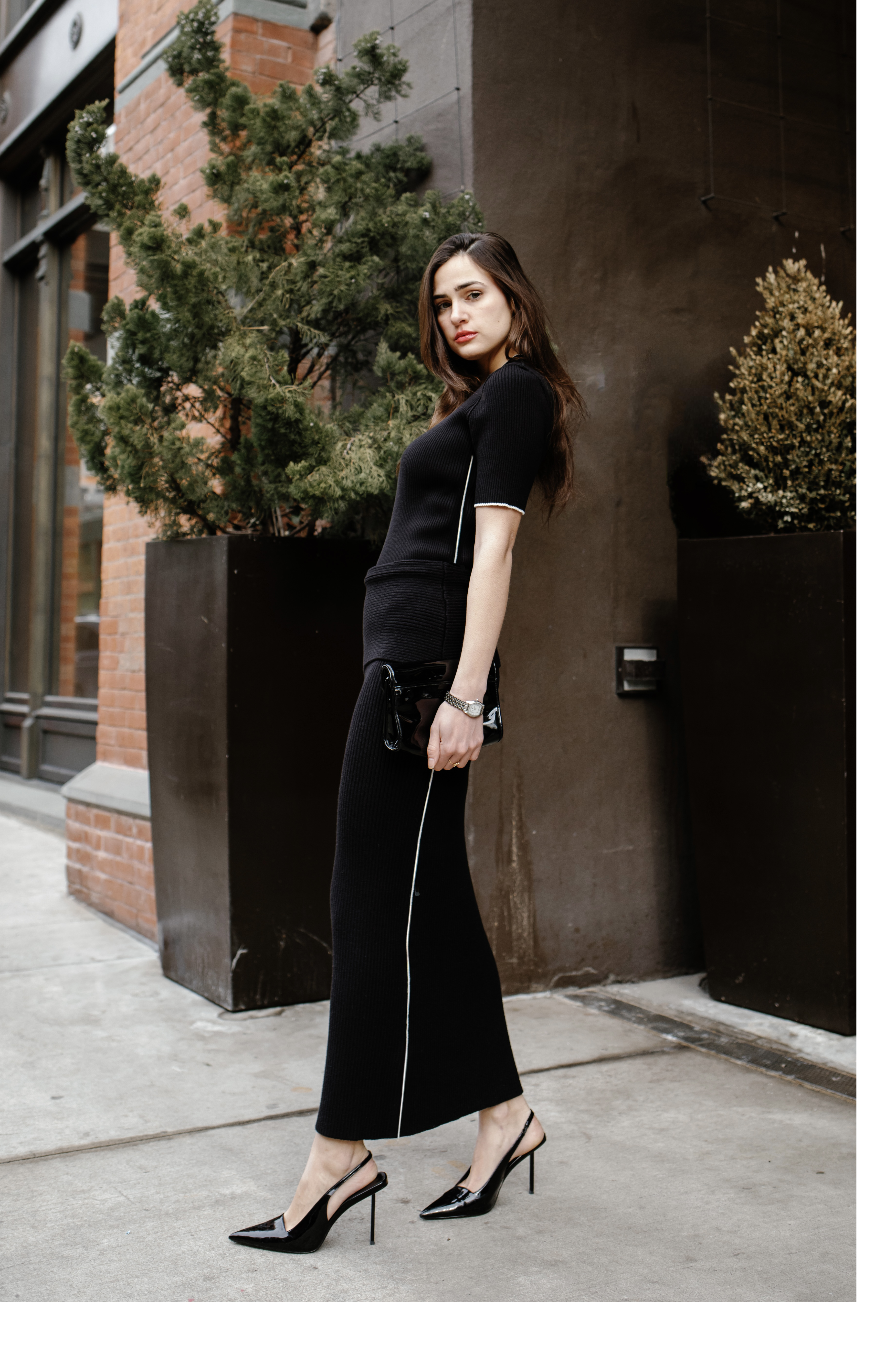Knit Side Pipe Skirt