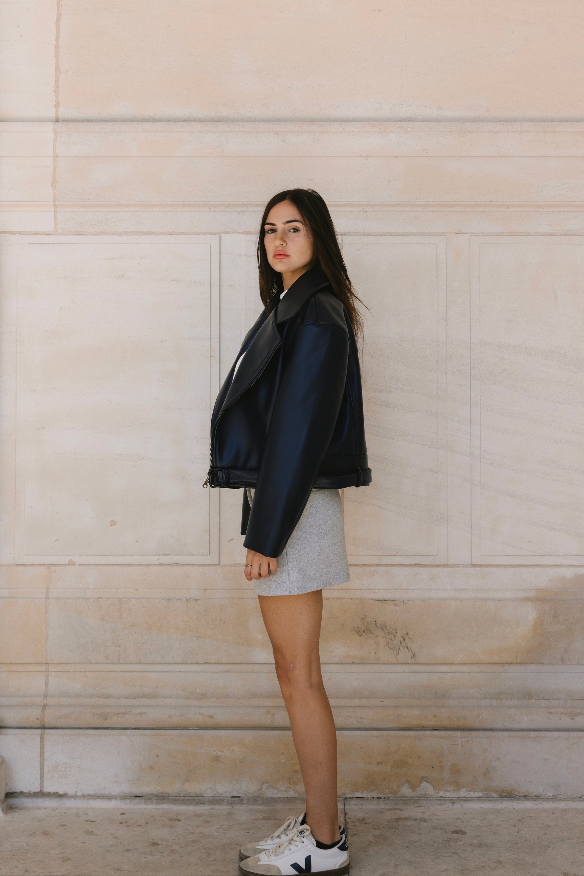 Oversized Vegan Leather Jacket