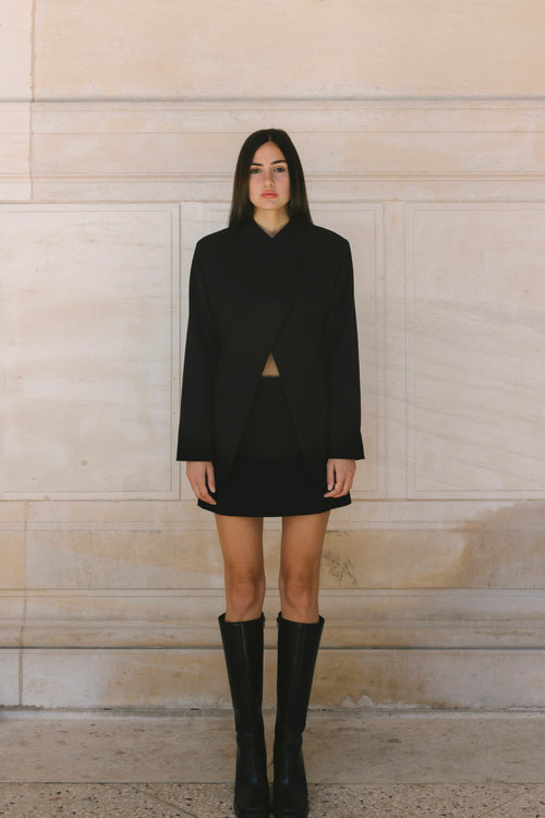 Crepe Crossover Blazer