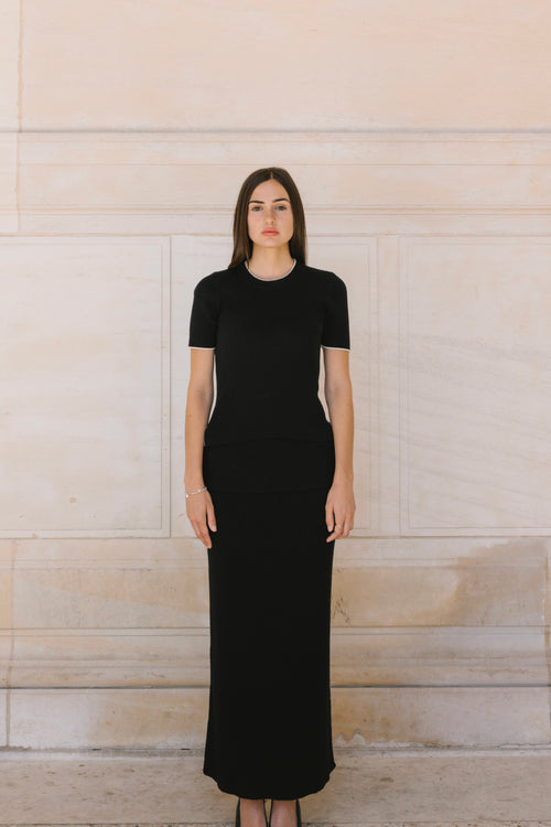 Knit Side Pipe Skirt