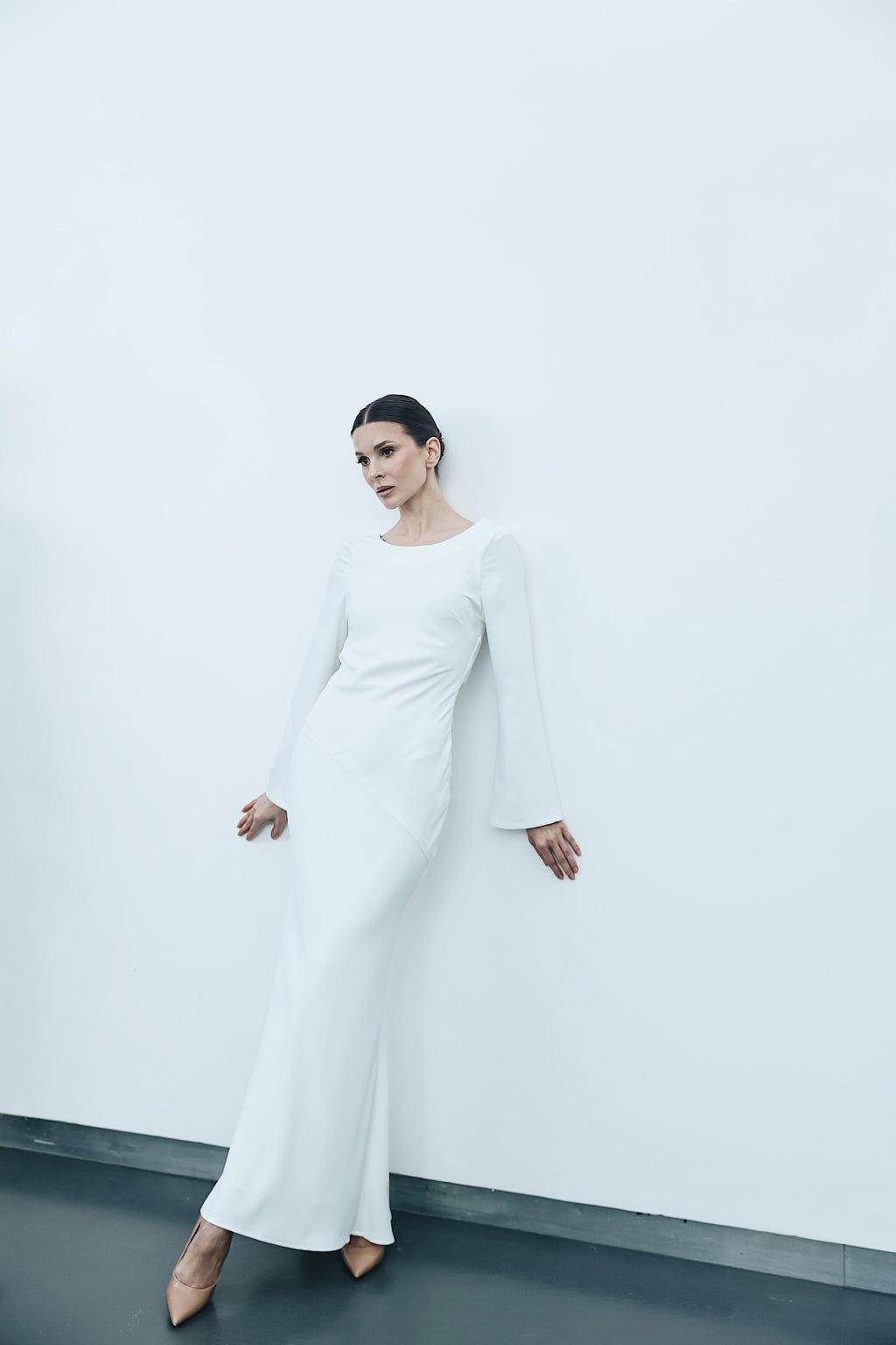draped back maxi dress Satin Draped Back Maxi Dress