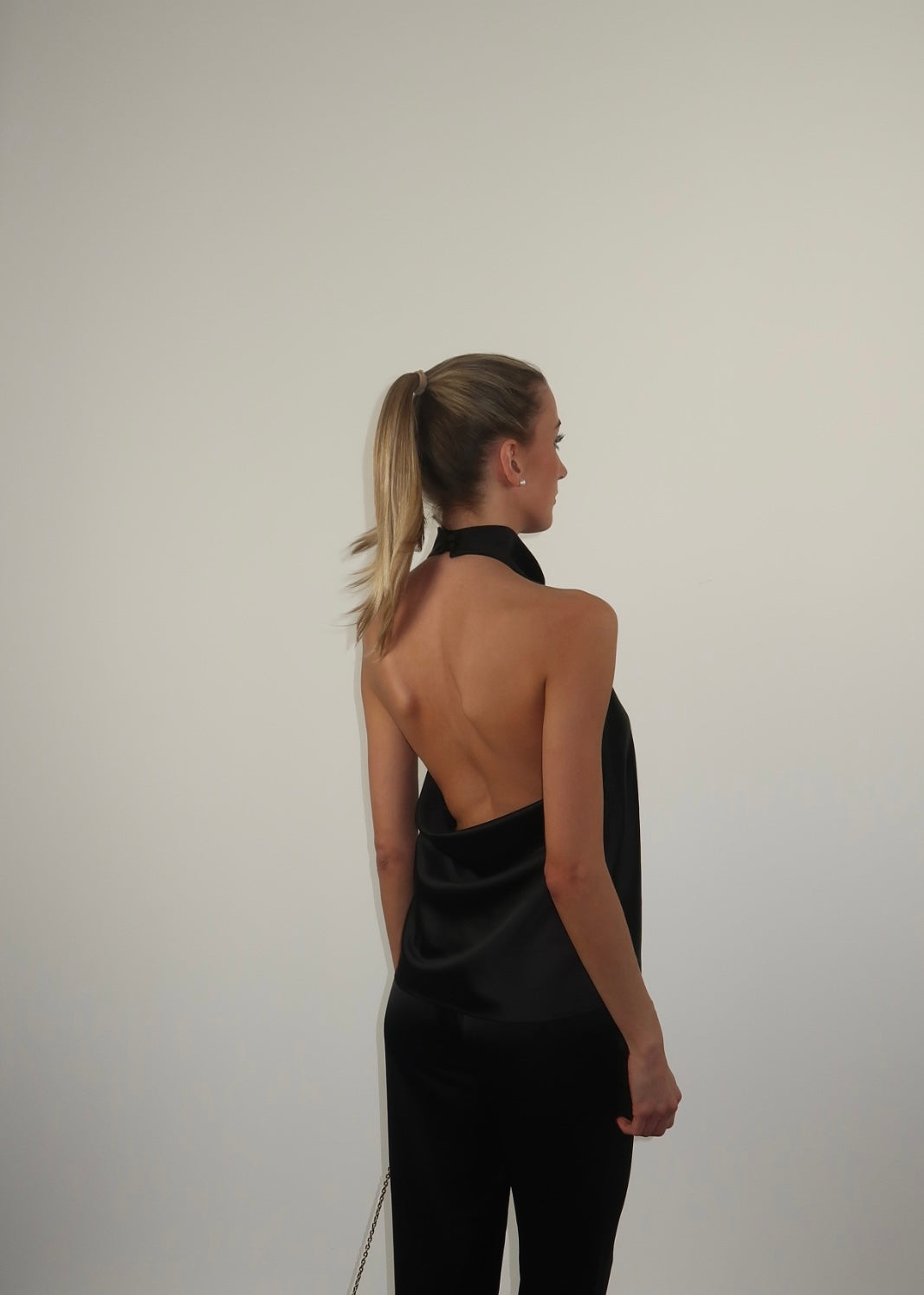 Drape Back Satin Top