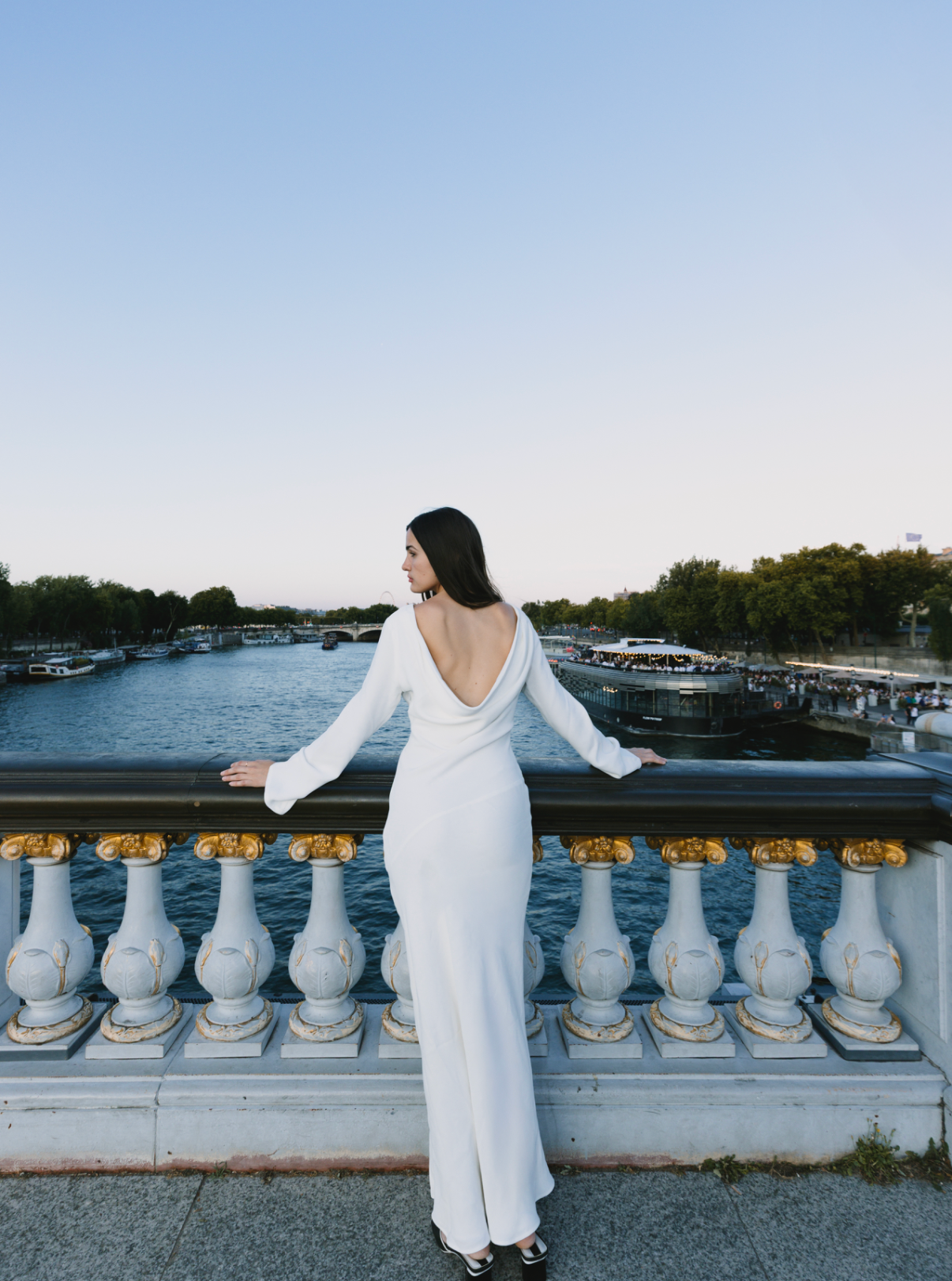 long sleeve drape back dress Drape Back Maxi S