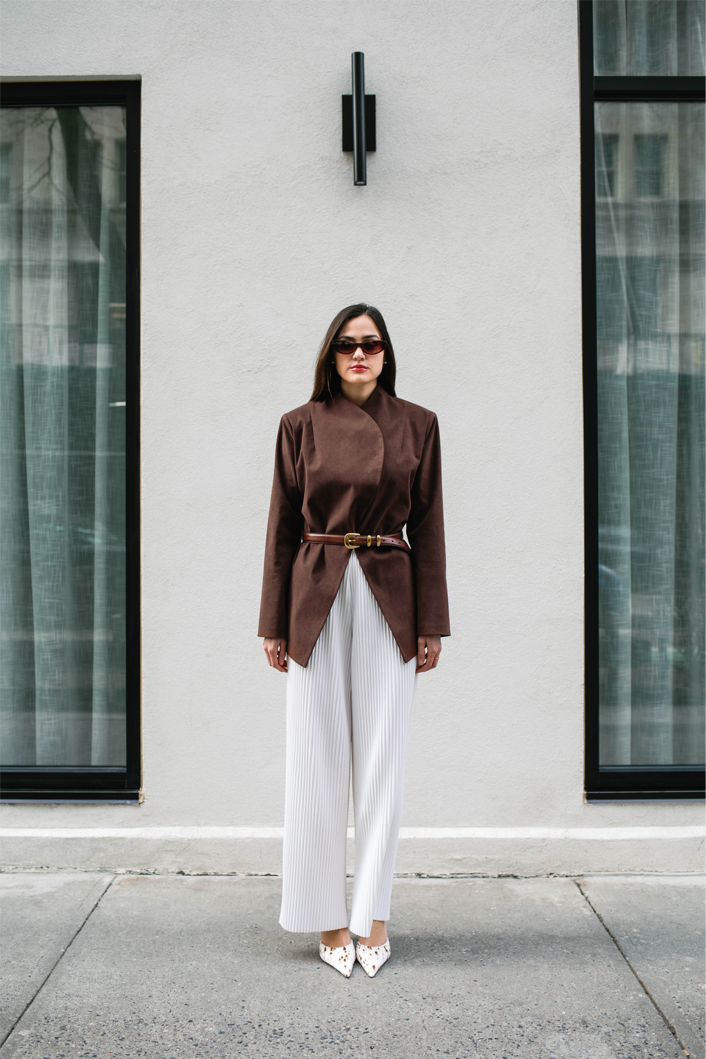 Vegan Suede Crossover Blazer