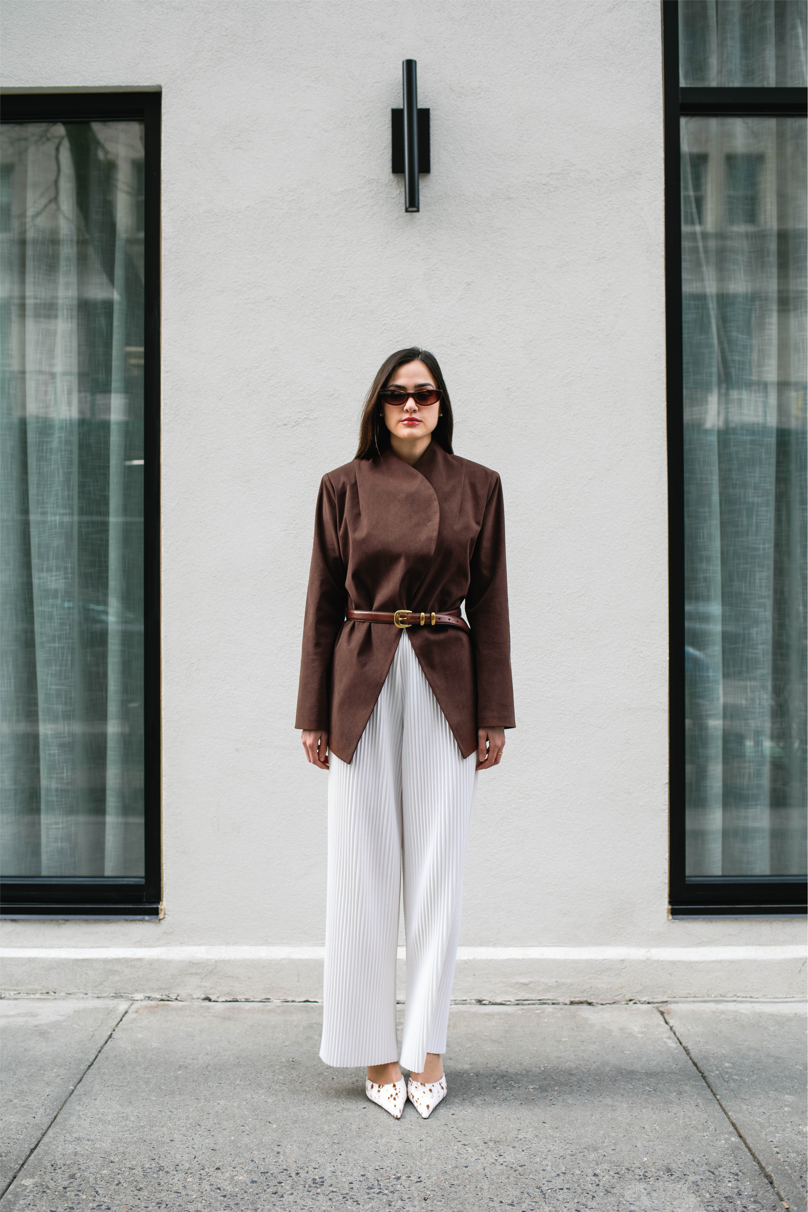 Vegan Suede Crossover Blazer